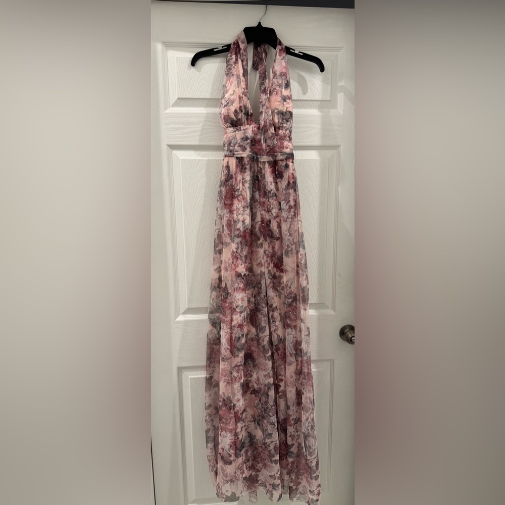 Floral Pink Sparkly Dress
